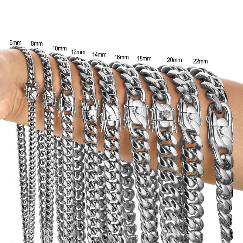 Butterfly Clasp Deployant - 316L Stainless Steel Miami Curb Cuban