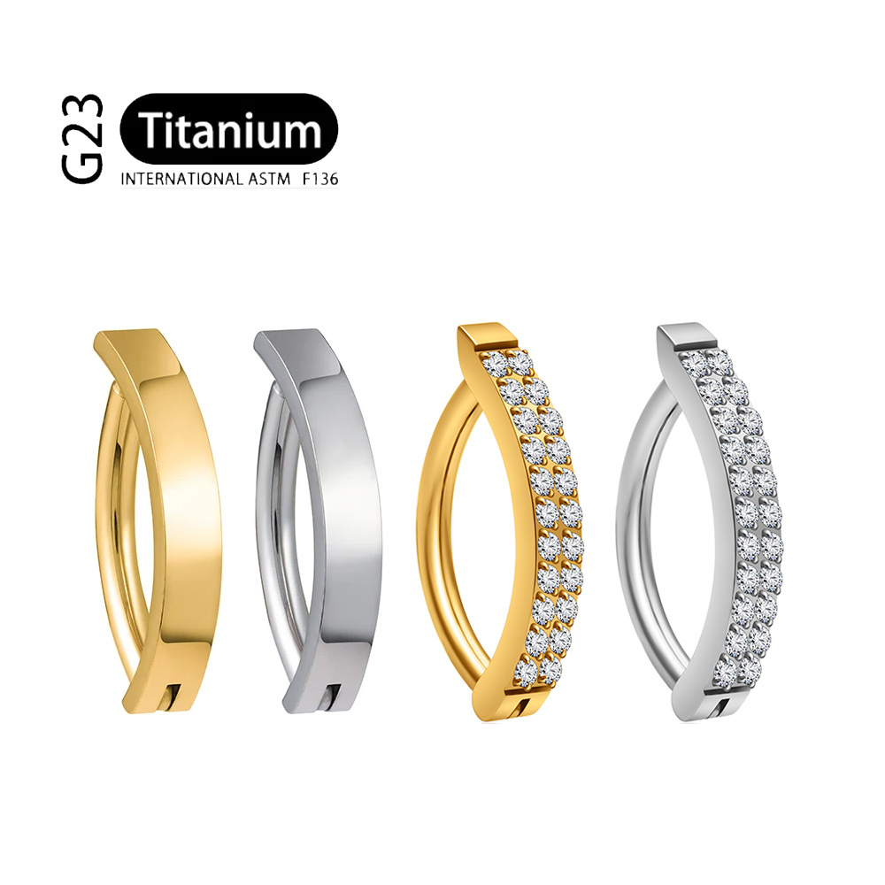 Curved Spring Bar - G23 Titanium Piercing 14G Double Row
