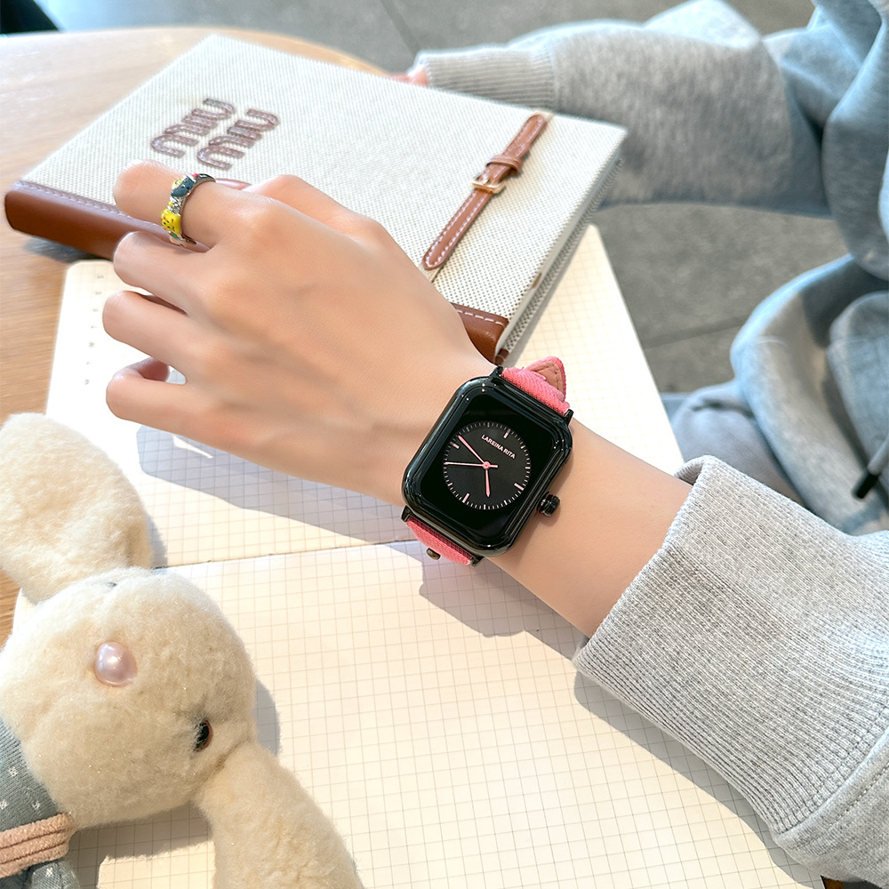 New Stylish Square Watch With  - đánh giá và giá Canvas Strap Watch