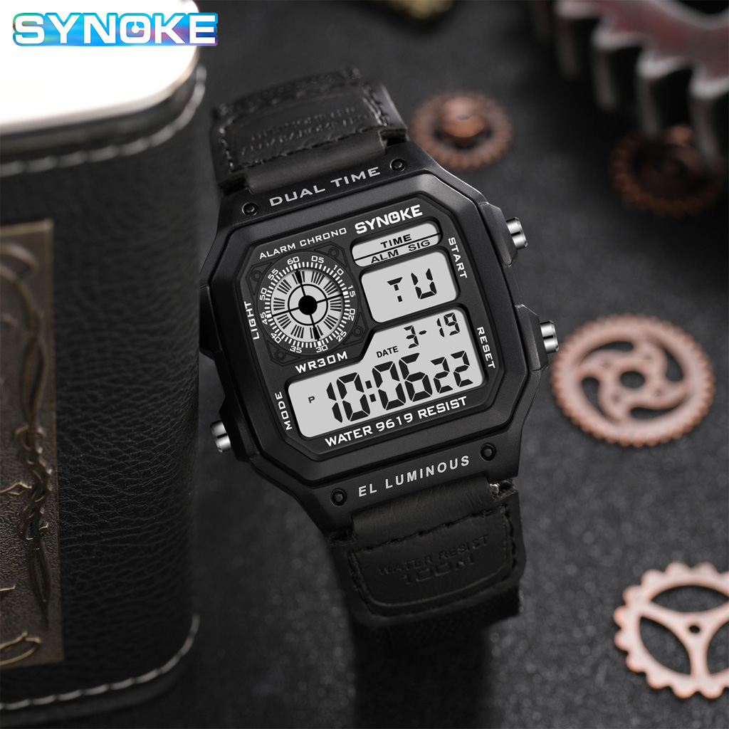 Synoke Outdoor Military Digita - đánh giá và giá Canvas Strap Watch