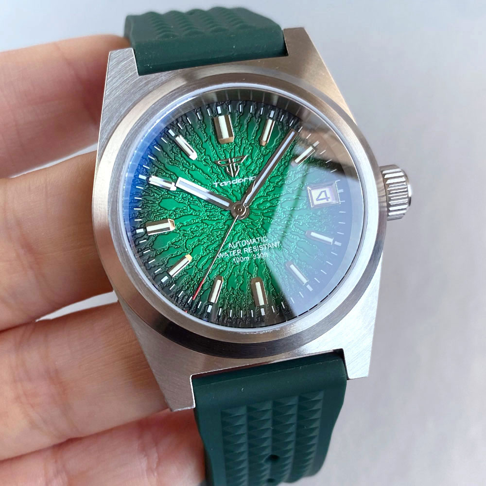 New 38mm Mechanical Watch Men  - đánh giá và giá Rubber Strap Diver