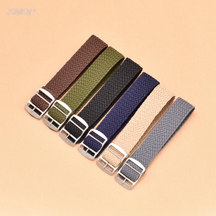 20mm 22mm Black Navy solid col - đánh giá và giá Perlon Strap Woven
