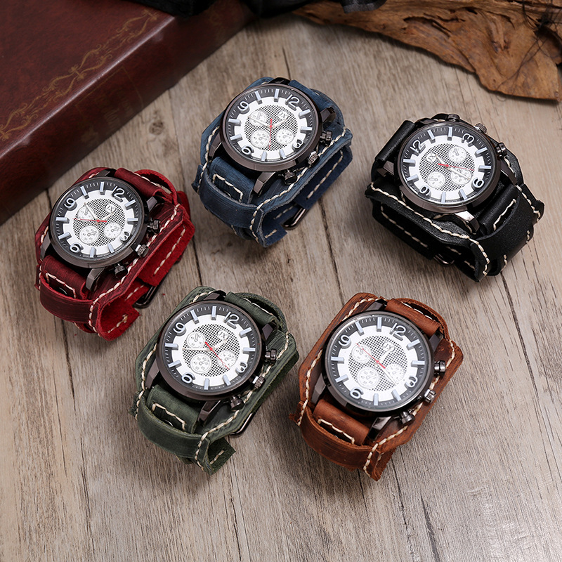Jessingshow 2021 Mới Retro Nam - đánh giá và giá Leather Watch Band Men