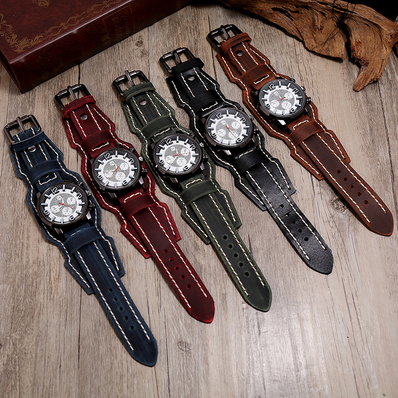 Jessingshow 2021 Mới Retro Nam - đánh giá và giá Leather Watch Band Men