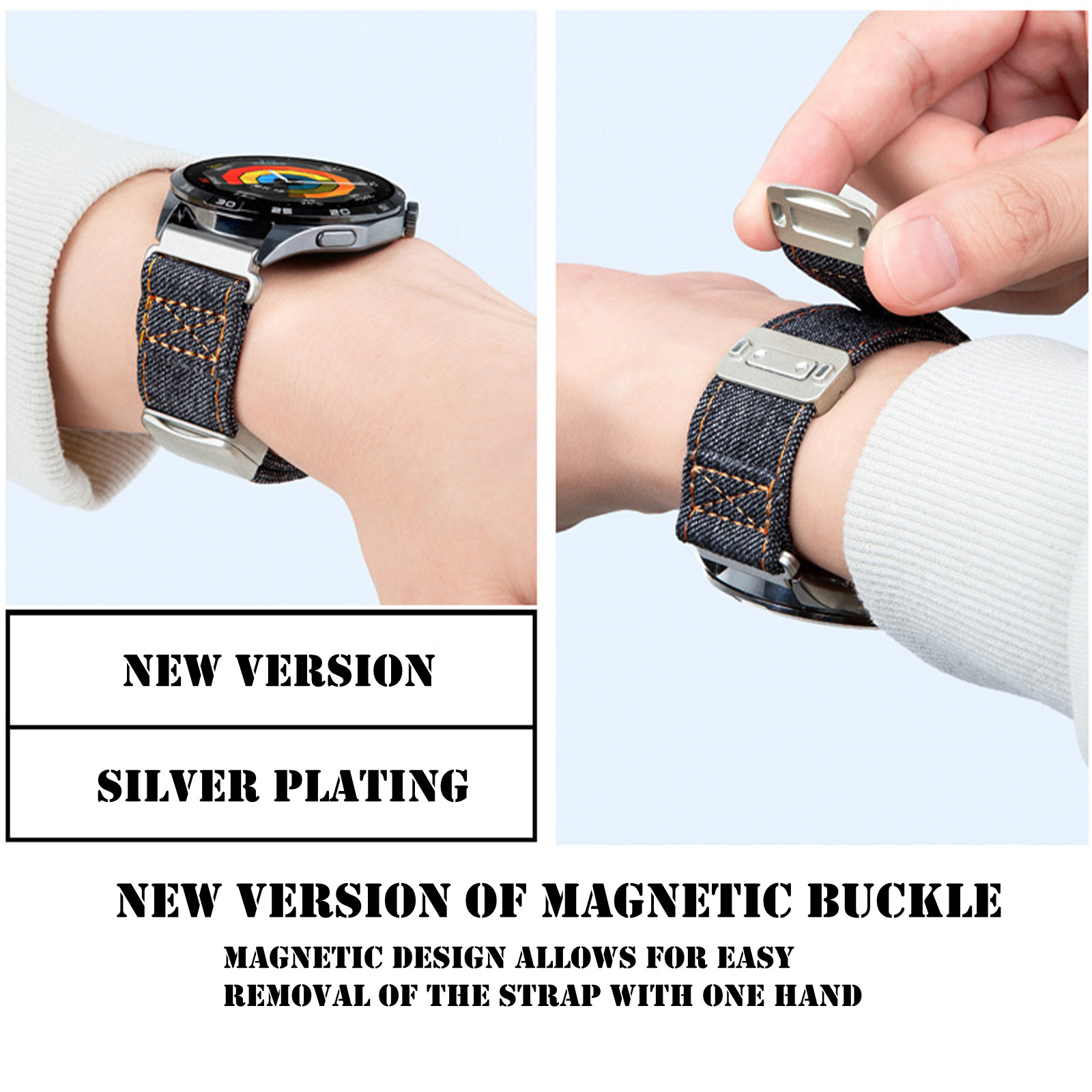 Magnetic Bands for Amazfit Fal - đánh giá và giá Canvas Strap Watch