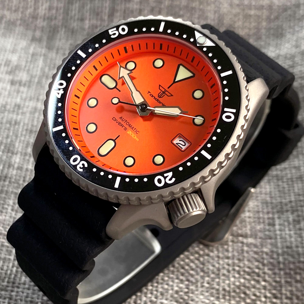 Tandorio 41mm Titanium NH35 Me - đánh giá và giá Rubber Strap Diver