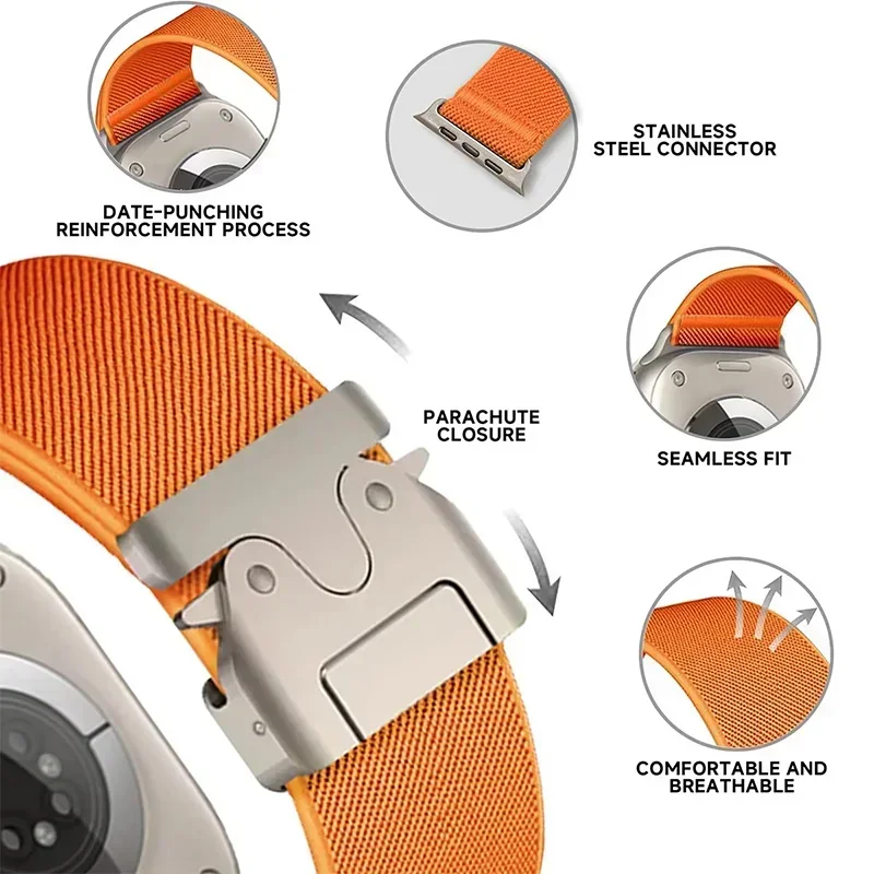 Nylon Strap for Apple Watch ba - đánh giá và giá Parachute Strap Elastic