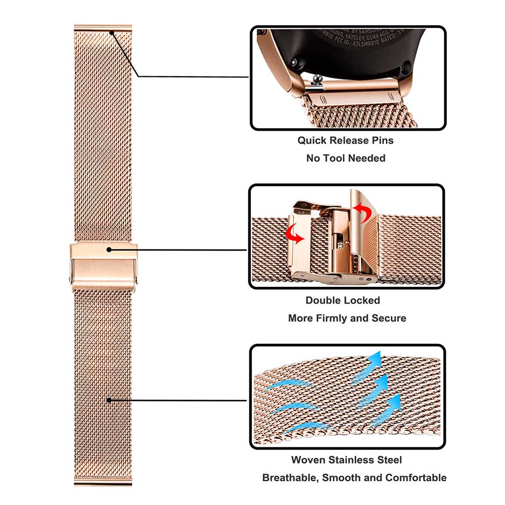 Metal Strap For Samsung Galaxy - đánh giá và giá Mesh Strap Metal