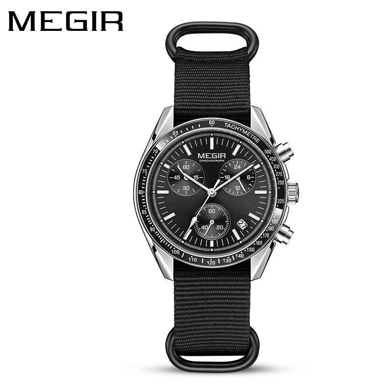 MEGIR 2247 Men's Luxury Quartz - đánh giá và giá Canvas Strap Watch