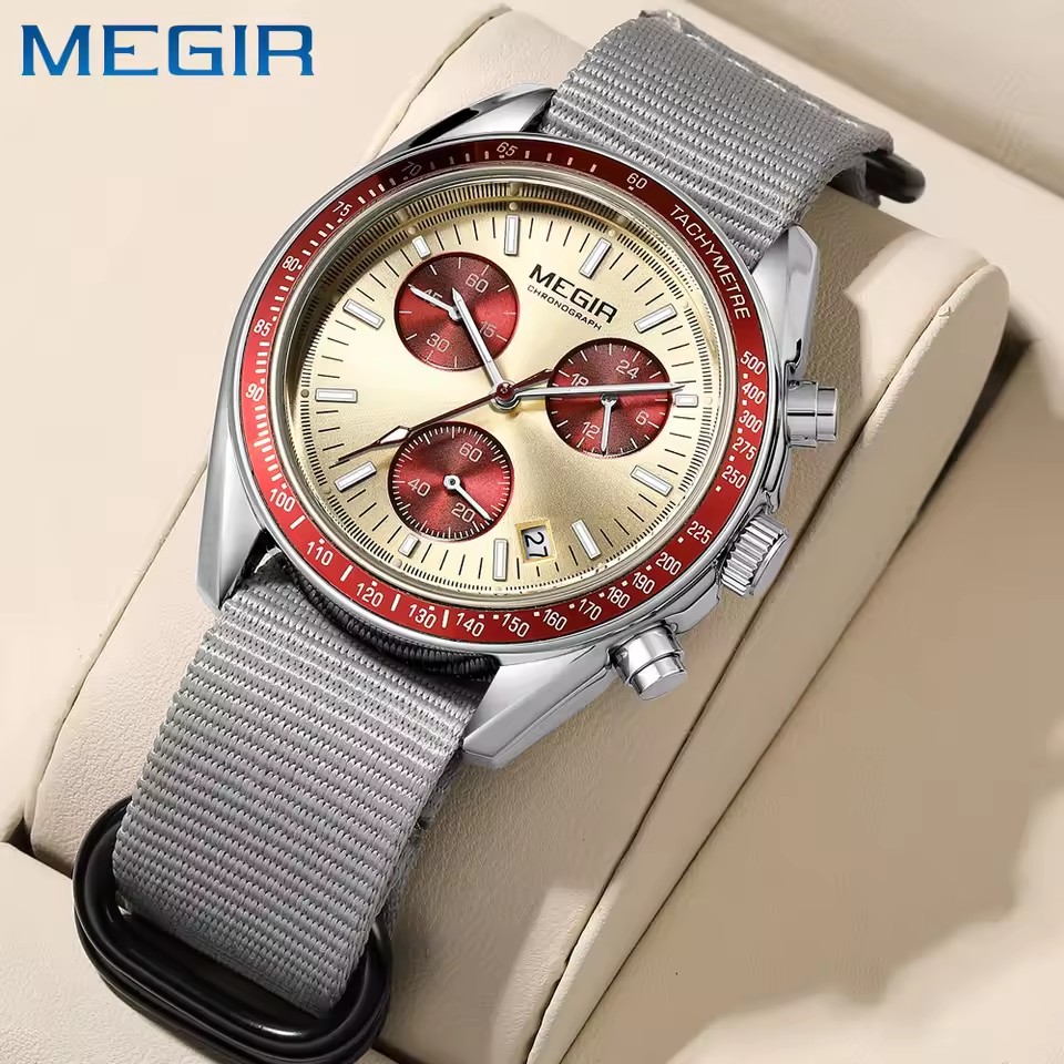 MEGIR 2247 Men's Luxury Quartz - đánh giá và giá Canvas Strap Watch