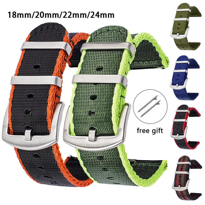 18/20/22/24mm Nylon Strap Men  - đánh giá và giá Canvas Strap Watch