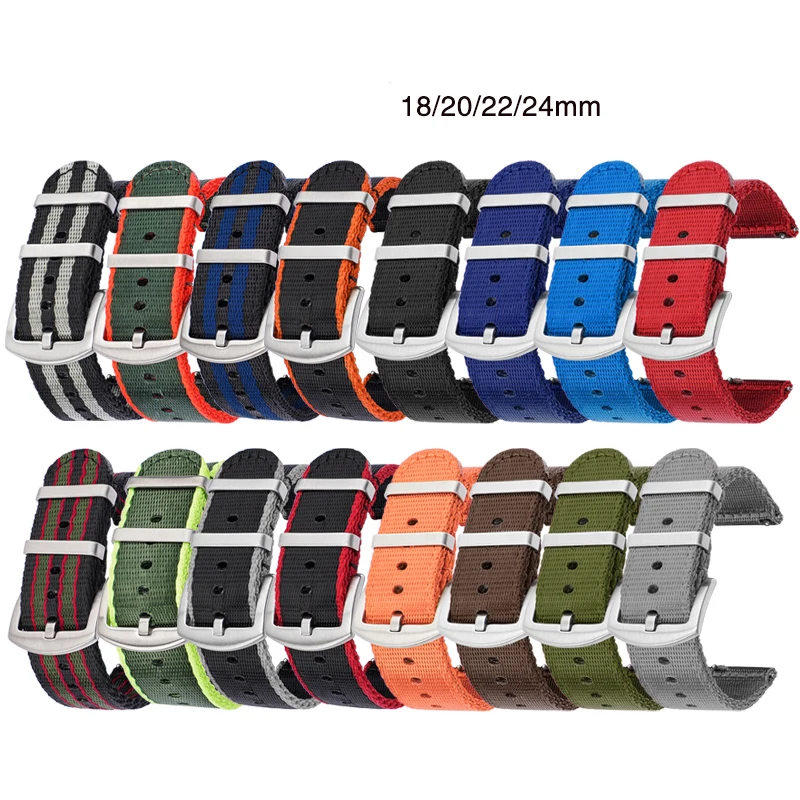 18/20/22/24mm Nylon Strap Men  - đánh giá và giá Canvas Strap Watch