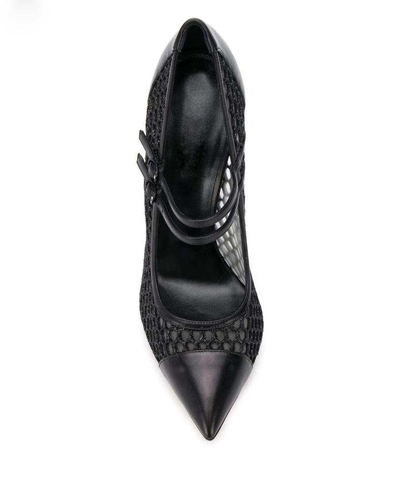 Sexy Mesh Patchwork Pointed To - đánh giá và giá Mesh Strap Metal