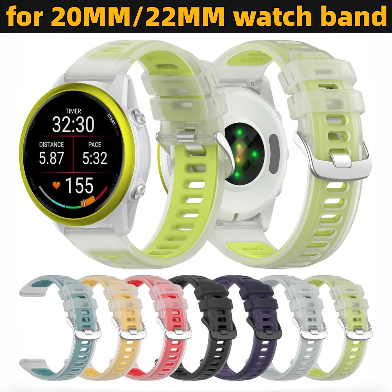 22mm 20mm Transparent Two-Tone - đánh giá và giá Silicone Watch Band 22Mm