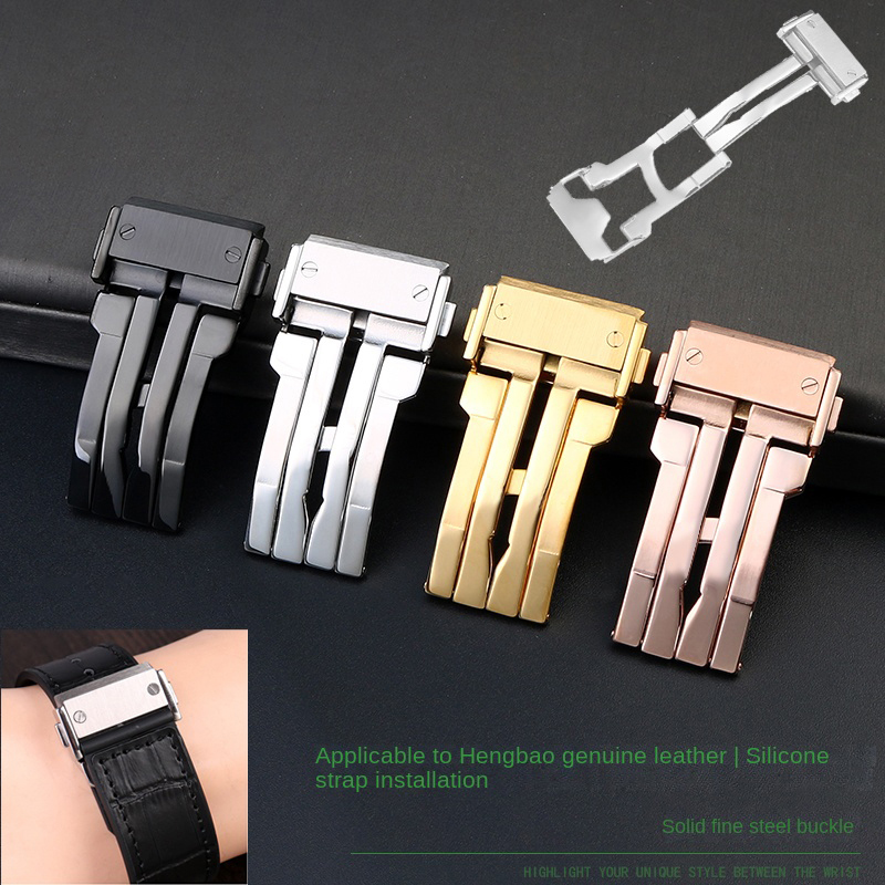 18 22mm Solid Stainless Steel  - đánh giá và giá Leather Watch Band Men