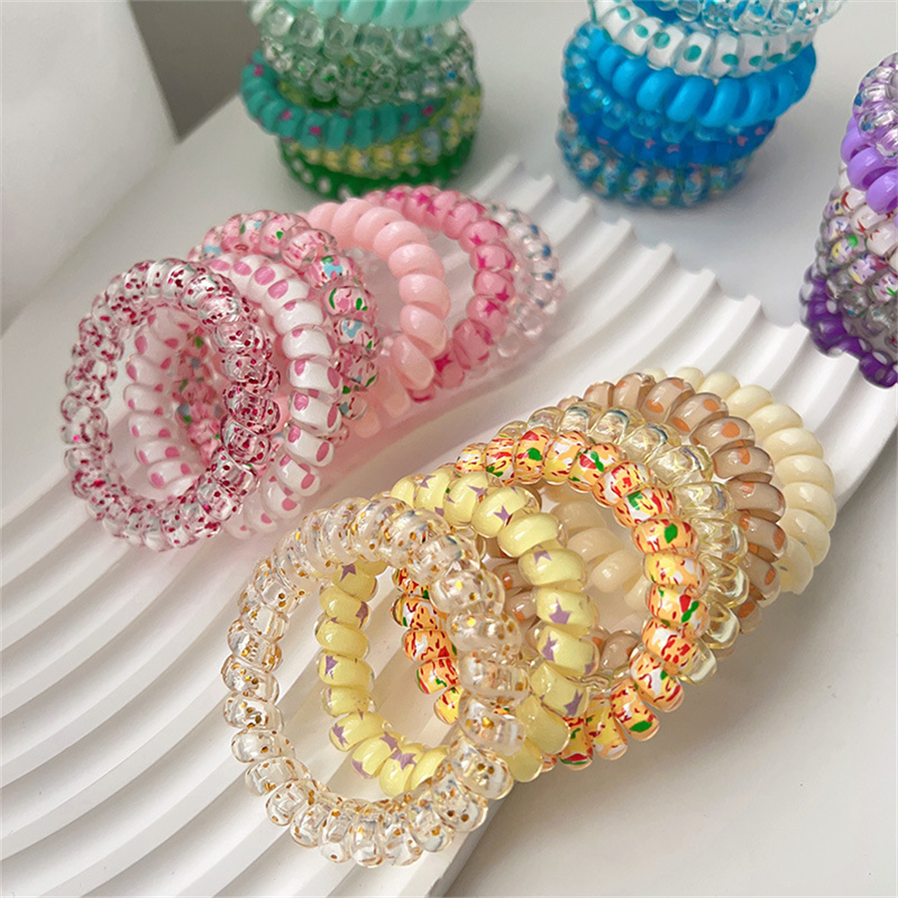 6pcs Sweet Cute Colorful Spira - đánh giá và giá Silicone Band Women