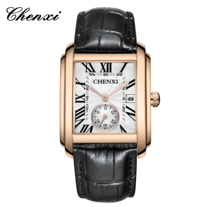 CHENXI 8216 Fashion Classic Sq - đánh giá và giá Leather Watch Band Men