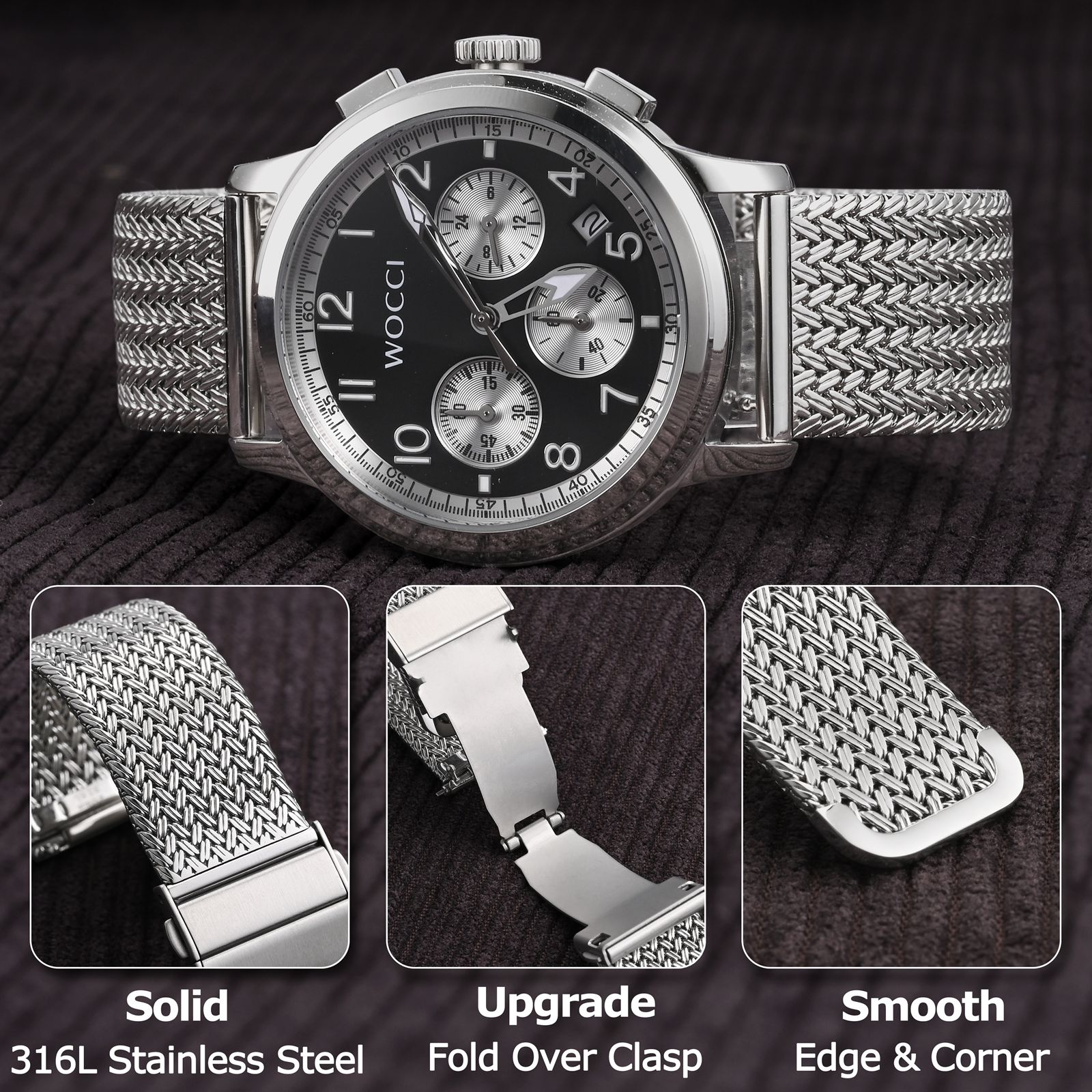 WOCCI Elite Metal Watch Band,  - đánh giá và giá Mesh Strap Metal