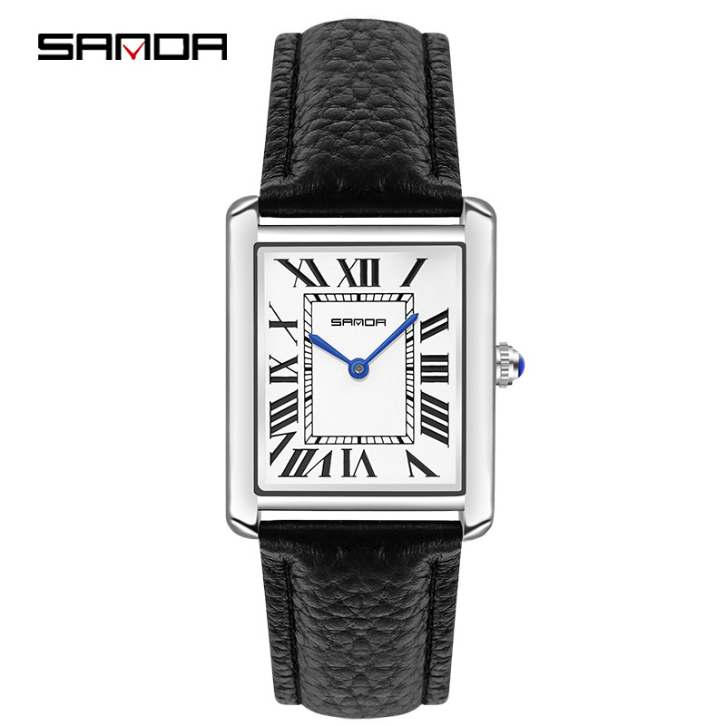 Sanda Rectangular Wrist Watche - đánh giá và giá Leather Watch Band Men
