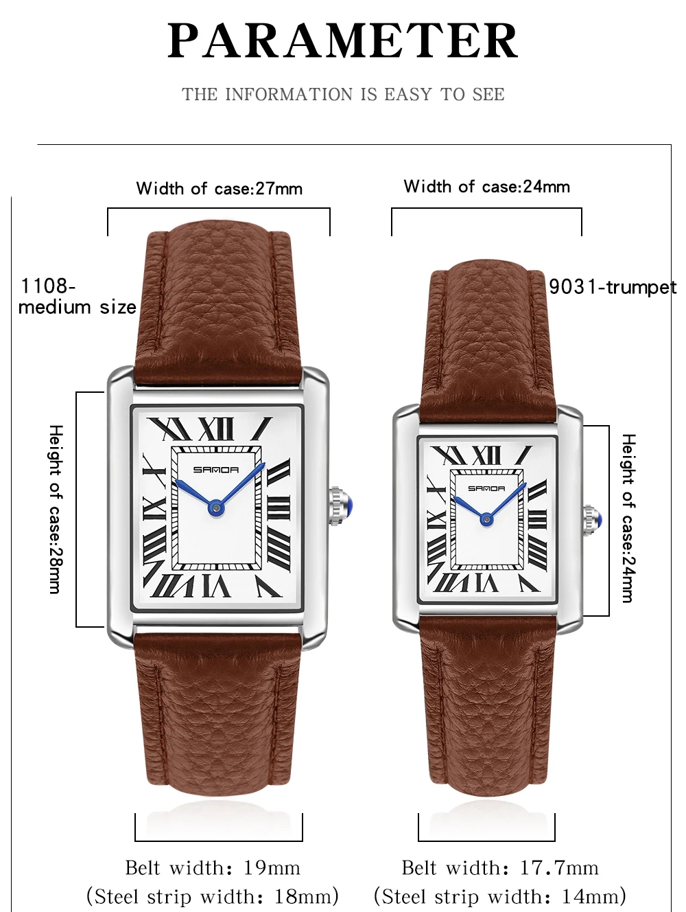 Sanda Rectangular Wrist Watche - đánh giá và giá Leather Watch Band Men