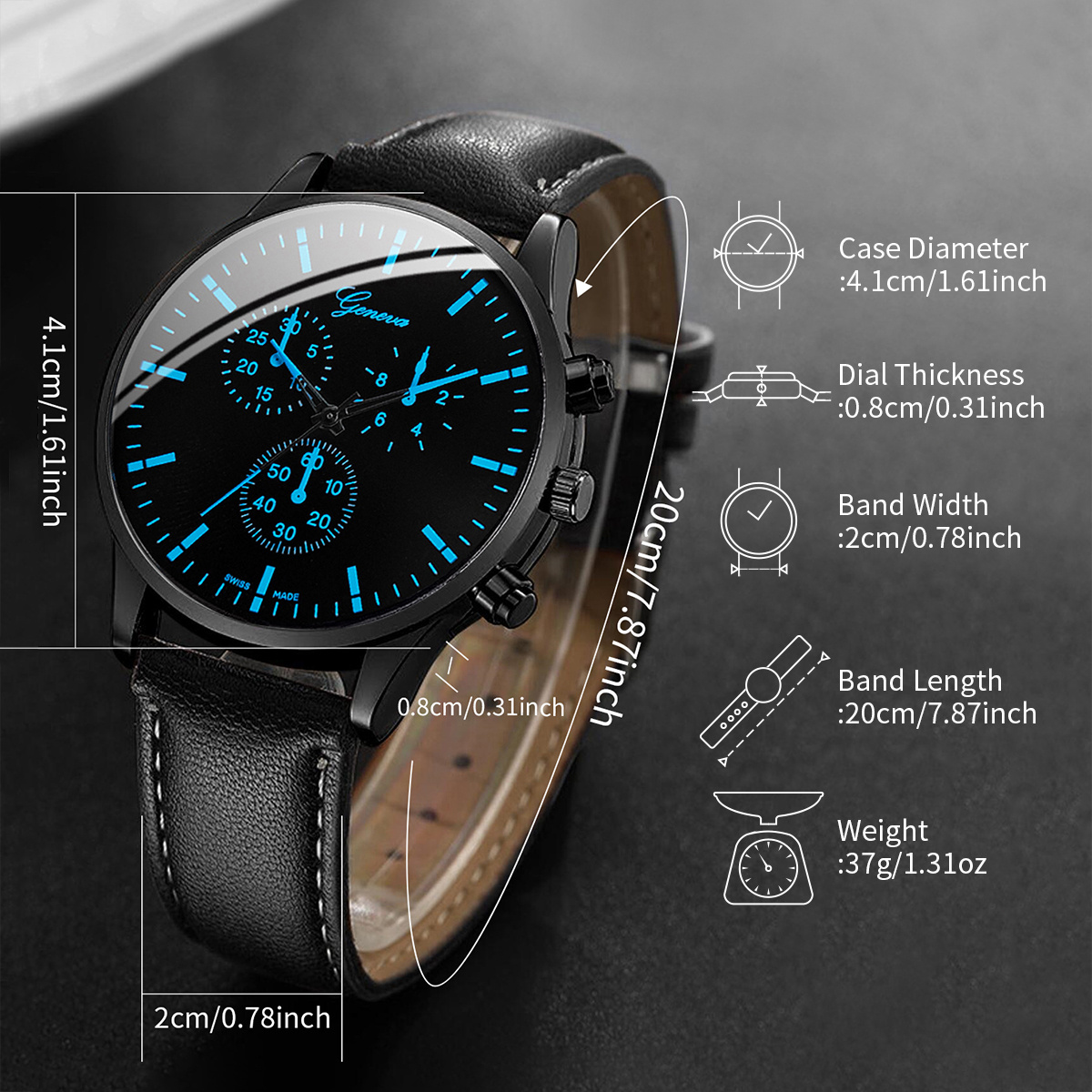 3PCS Fashion Men Business Watc - đánh giá và giá Leather Watch Band Men