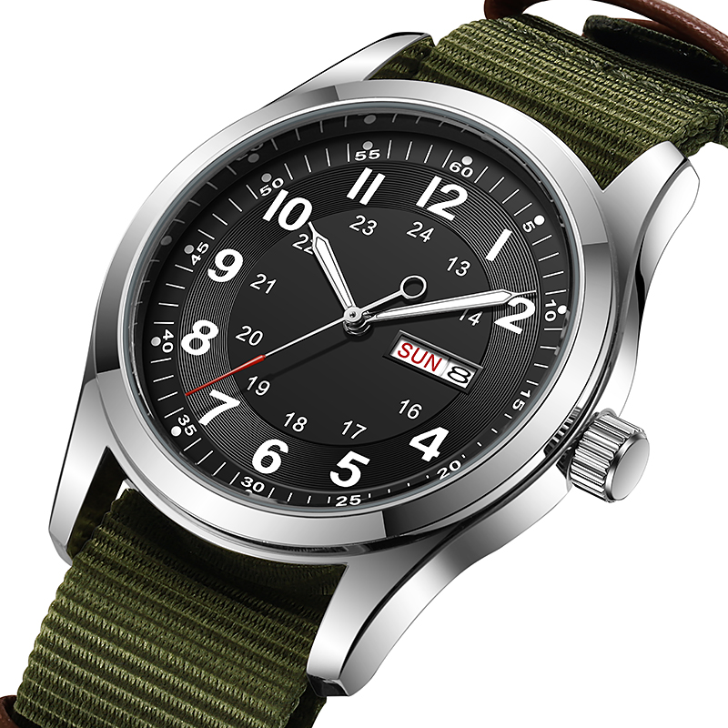 2026 Men's 42mm Watch Glow in  - đánh giá và giá Canvas Strap Watch