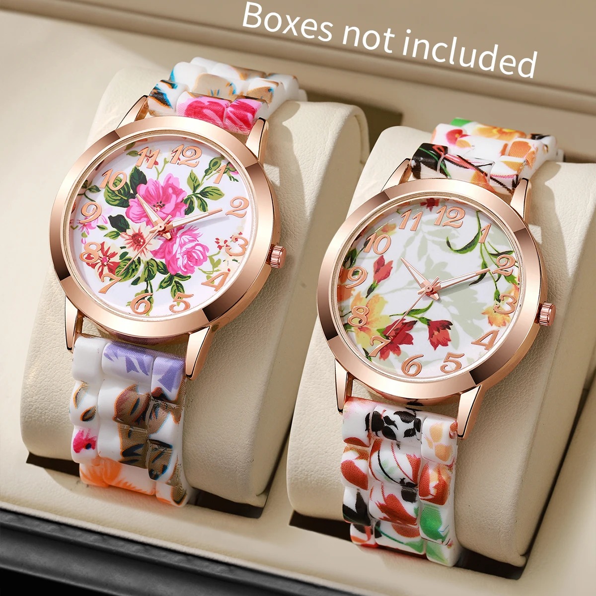 2PCS Fashion Flower Printed Wo - đánh giá và giá Silicone Band Women