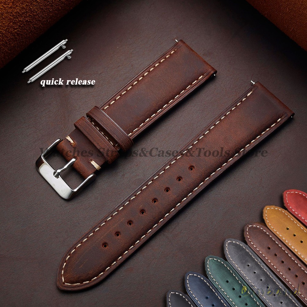 Vintage Cowhide Leather Watch  - đánh giá và giá Leather Strap Quick Release