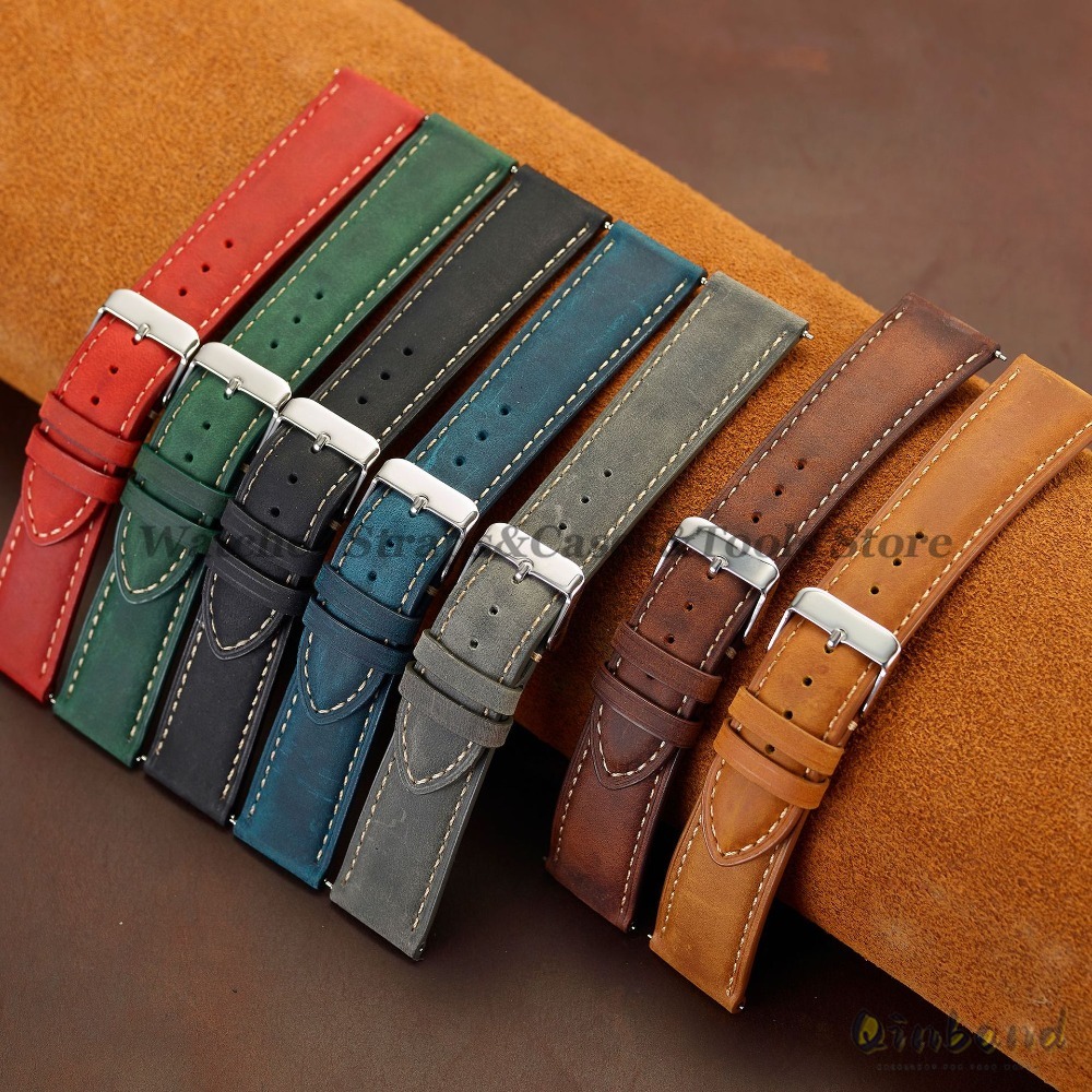 Vintage Cowhide Leather Watch  - đánh giá và giá Leather Strap Quick Release