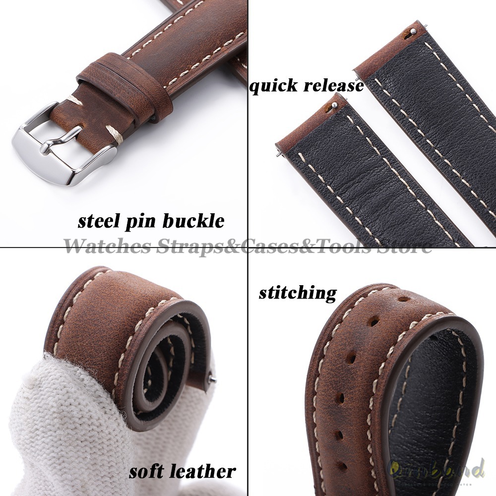 Vintage Cowhide Leather Watch  - đánh giá và giá Leather Strap Quick Release