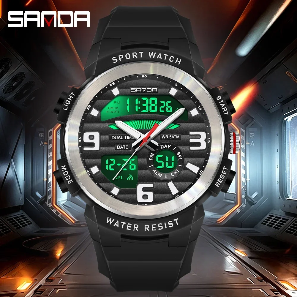 SANDA Multifunction Men Watch  - đánh giá và giá Rubber Strap Diver
