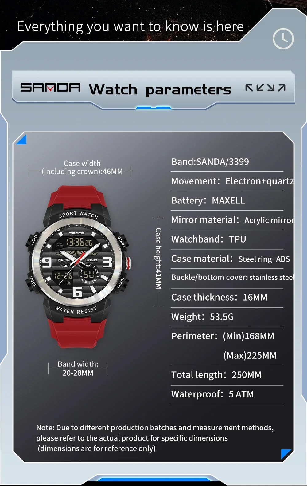 SANDA Multifunction Men Watch  - đánh giá và giá Rubber Strap Diver