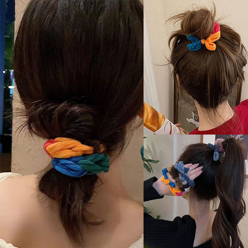 Colorful Hand-Woven Hair Rope  - đánh giá và giá Silicone Band Women