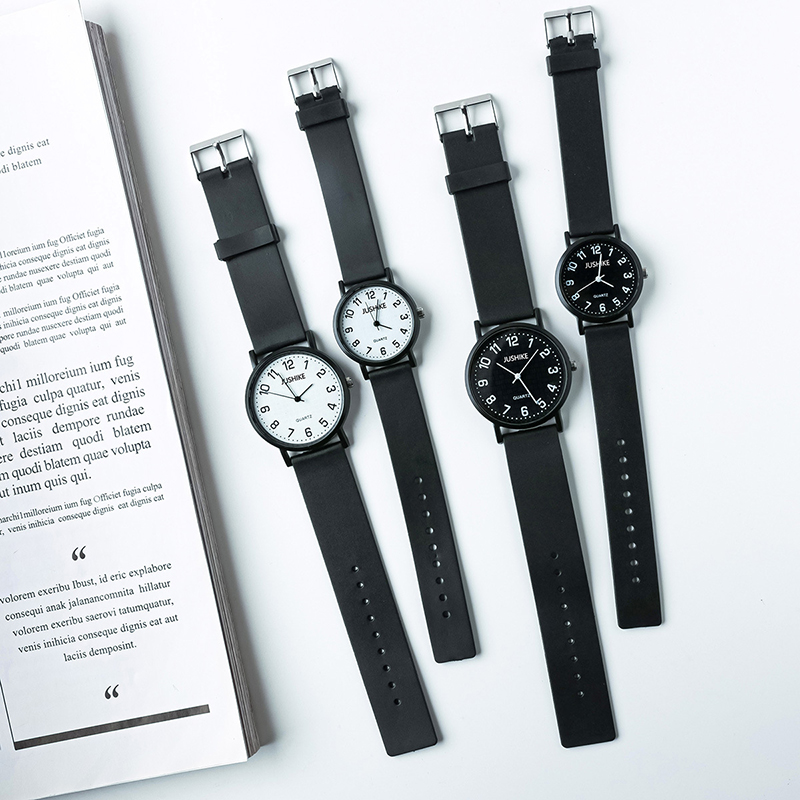 Simple Black Watch Quartz Watc - đánh giá và giá Silicone Band Women