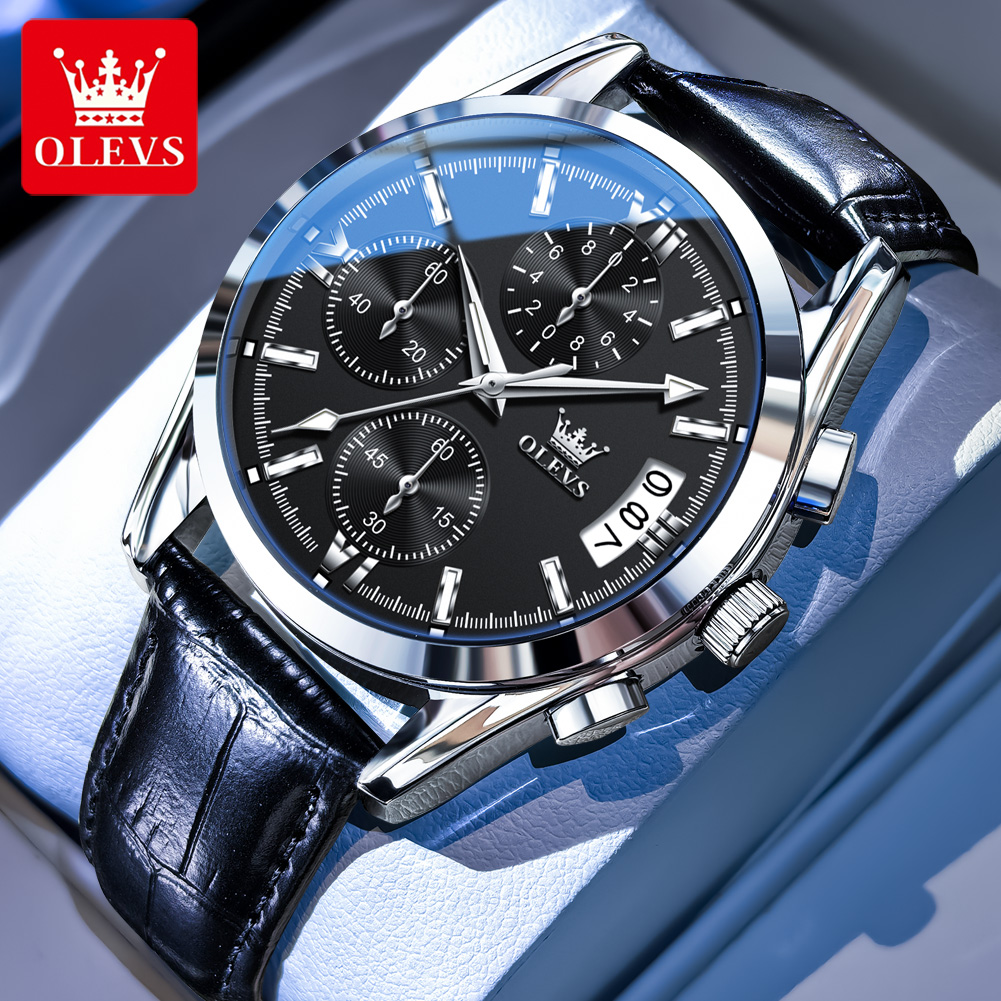 OLEVS Top Brand Luxury Men Wat - đánh giá và giá Leather Watch Band Men